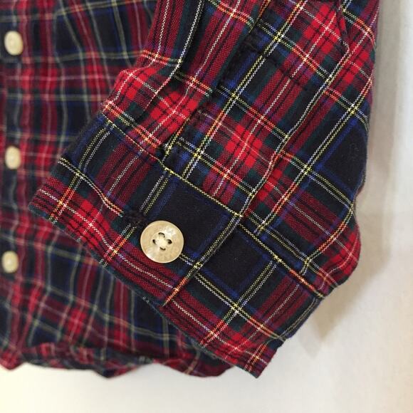Chaps Plaid Button Up Shirt 3 Months - Picture 4 of 6